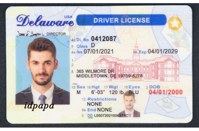 Delaware Scannable IDs - Identicle IDs Front and Back at idpapa